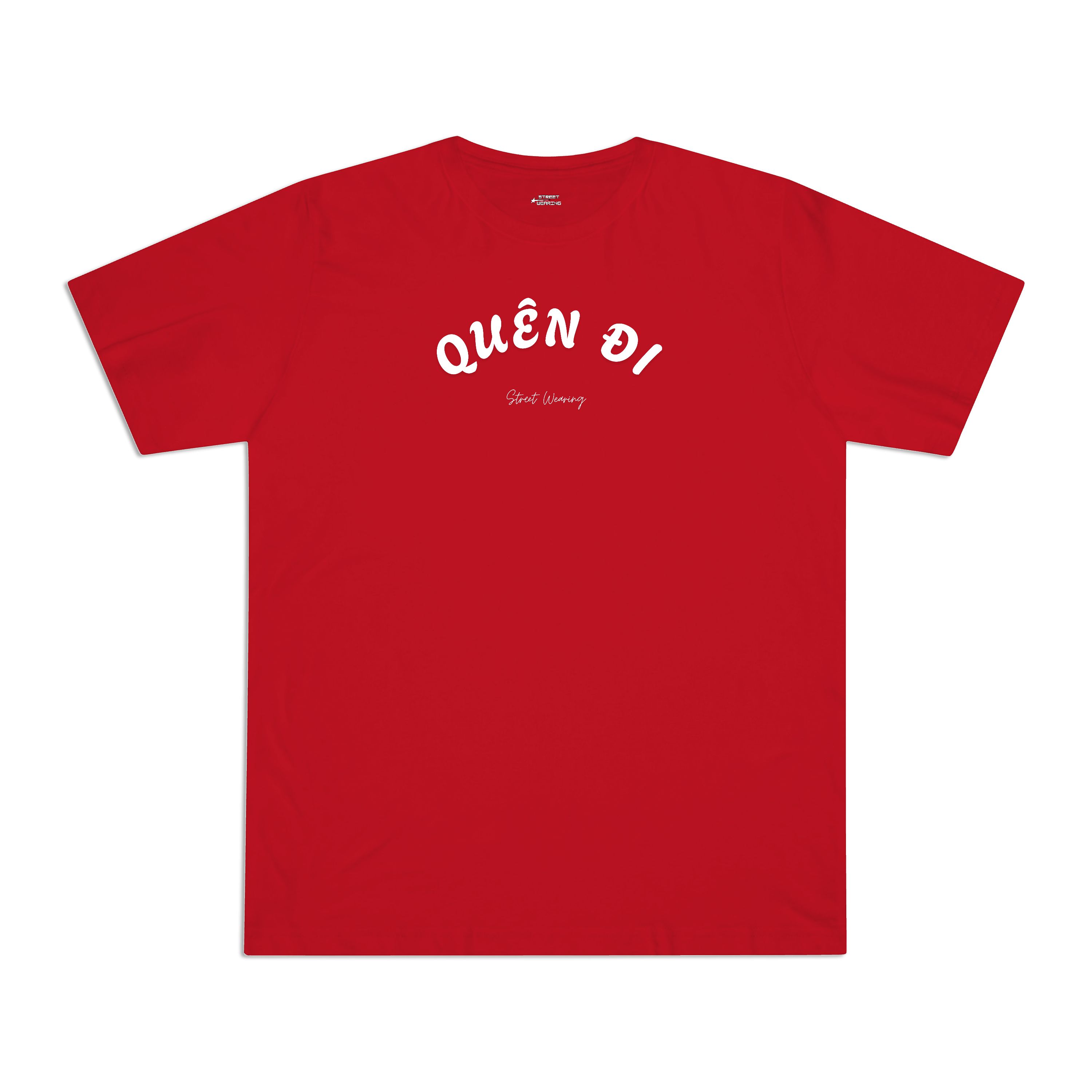 Áo unisex boxy Đỏ Quên Đi