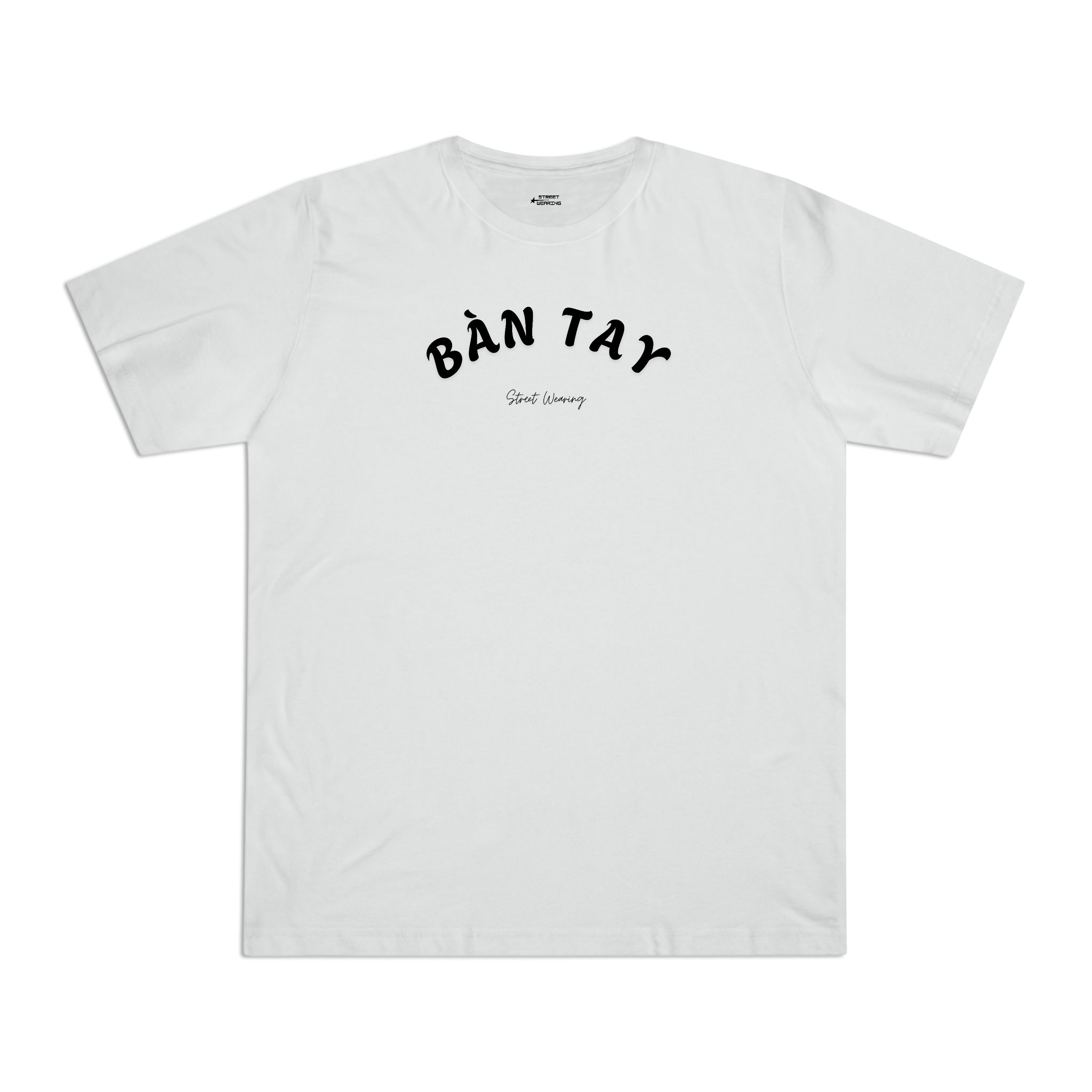 Áo unisex boxy Trắng Bàn Tay