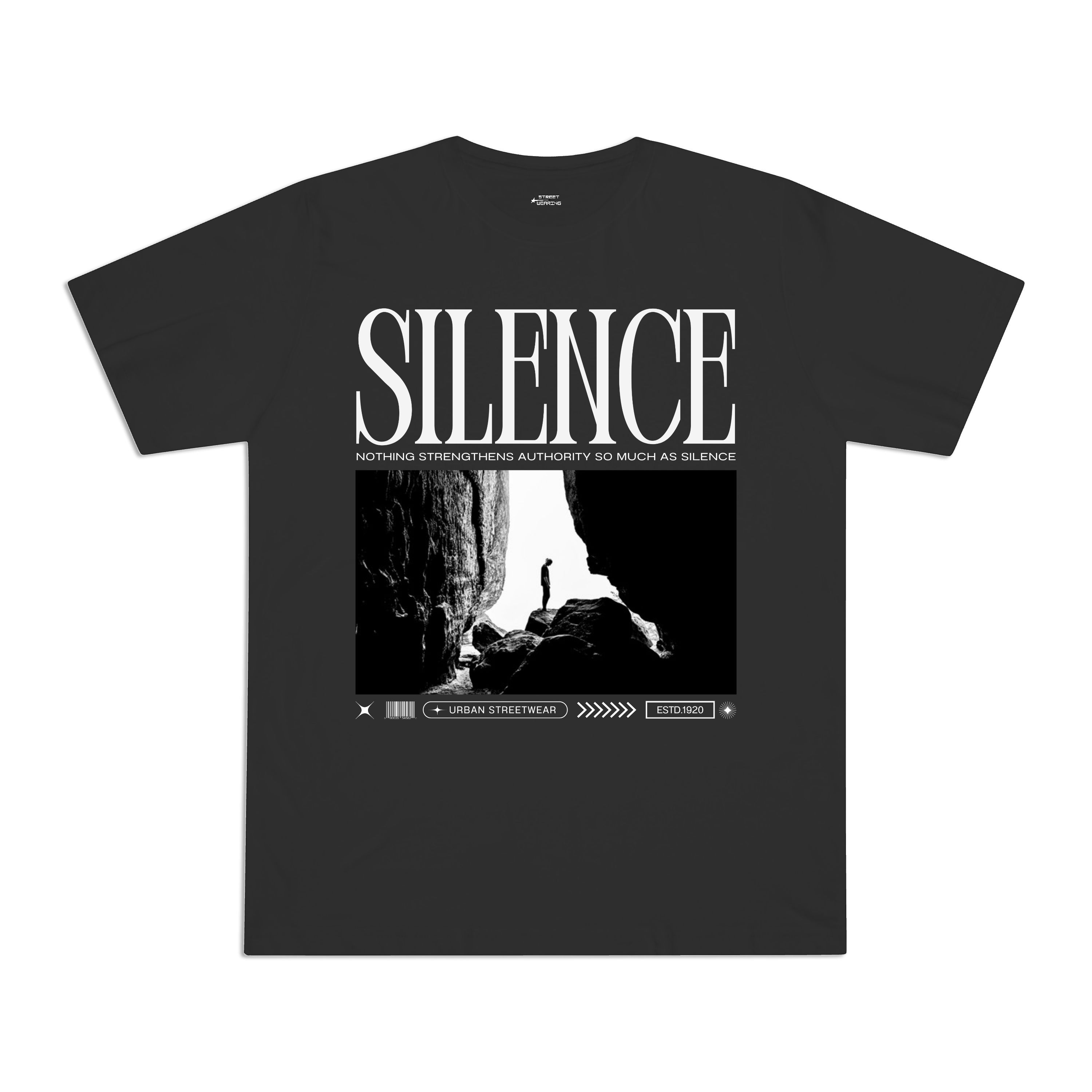 Áo unisex boxy Silence