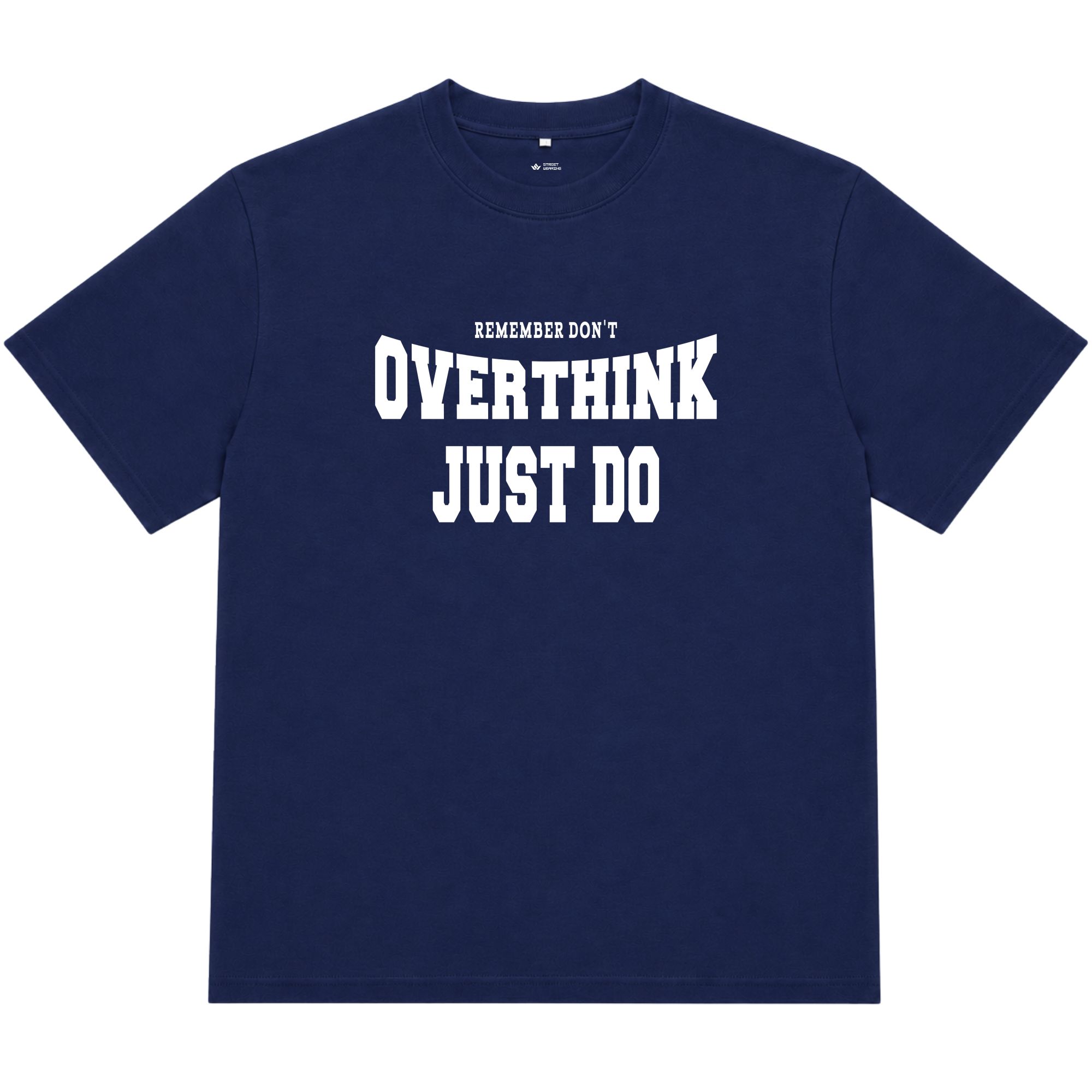 Áo thun oversize nam nữ in chữ Overthink Just Do, form rộng cotton 250GSM đứng form