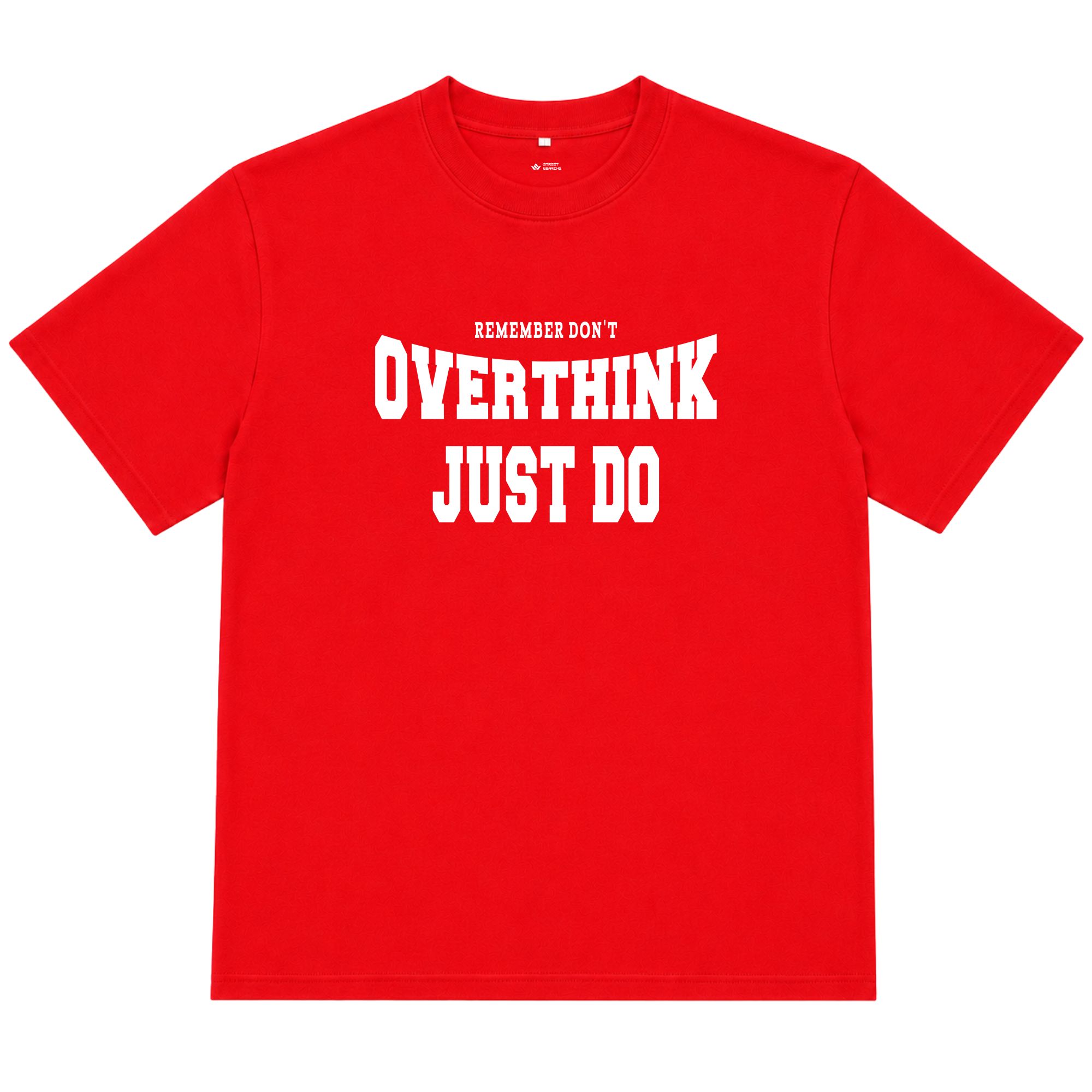 Áo thun oversize nam nữ in chữ Overthink Just Do, form rộng cotton 250GSM đứng form