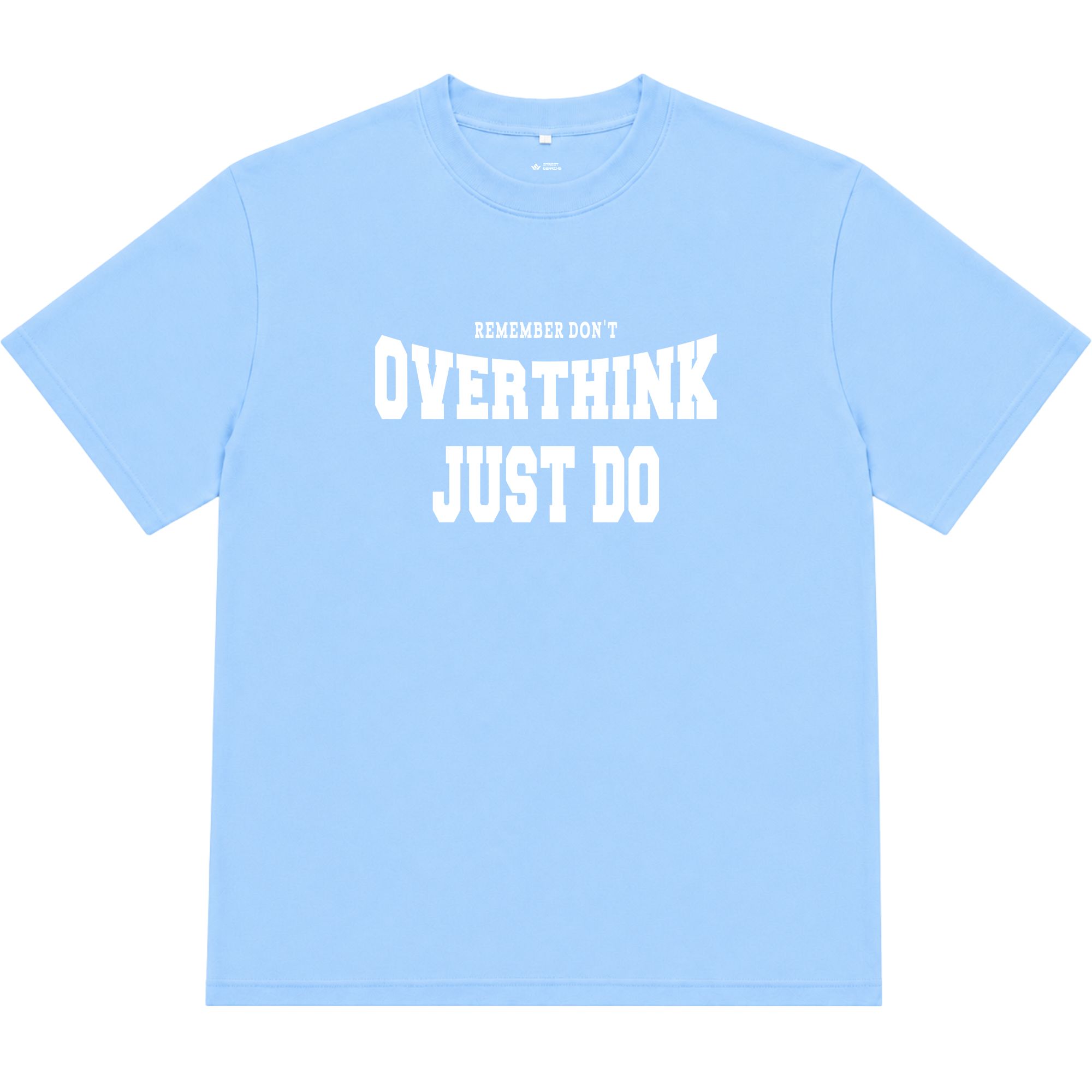 Áo thun oversize nam nữ in chữ Overthink Just Do, form rộng cotton 250GSM đứng form