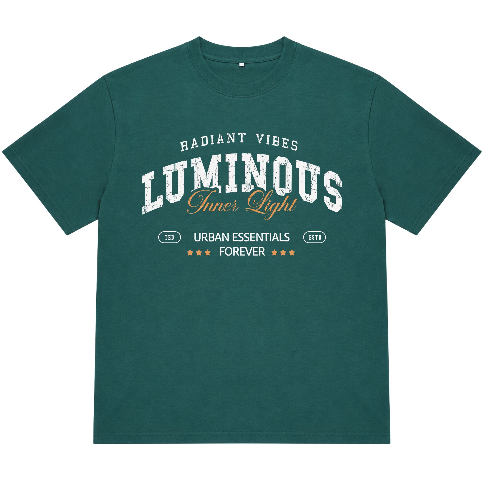 Áo thun oversize nam nữ in chữ Luminous form rộng cotton 250GSM đứng form