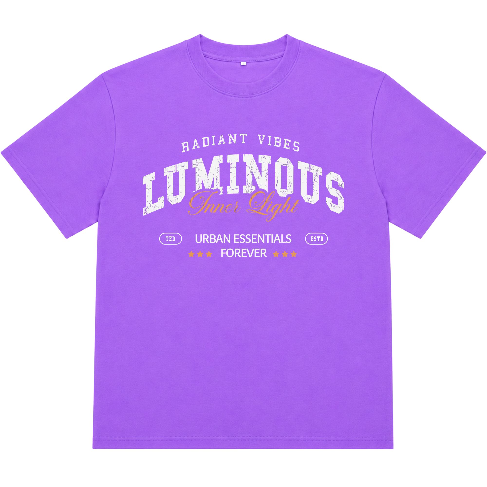 Áo thun oversize nam nữ in chữ Luminous form rộng cotton 250GSM đứng form