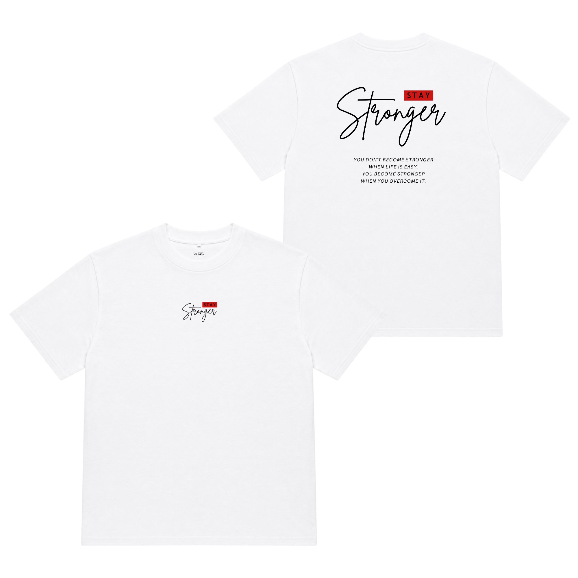 Áo thun oversize nam nữ in chữ Stay Stronger form rộng cotton 250GSM đứng form