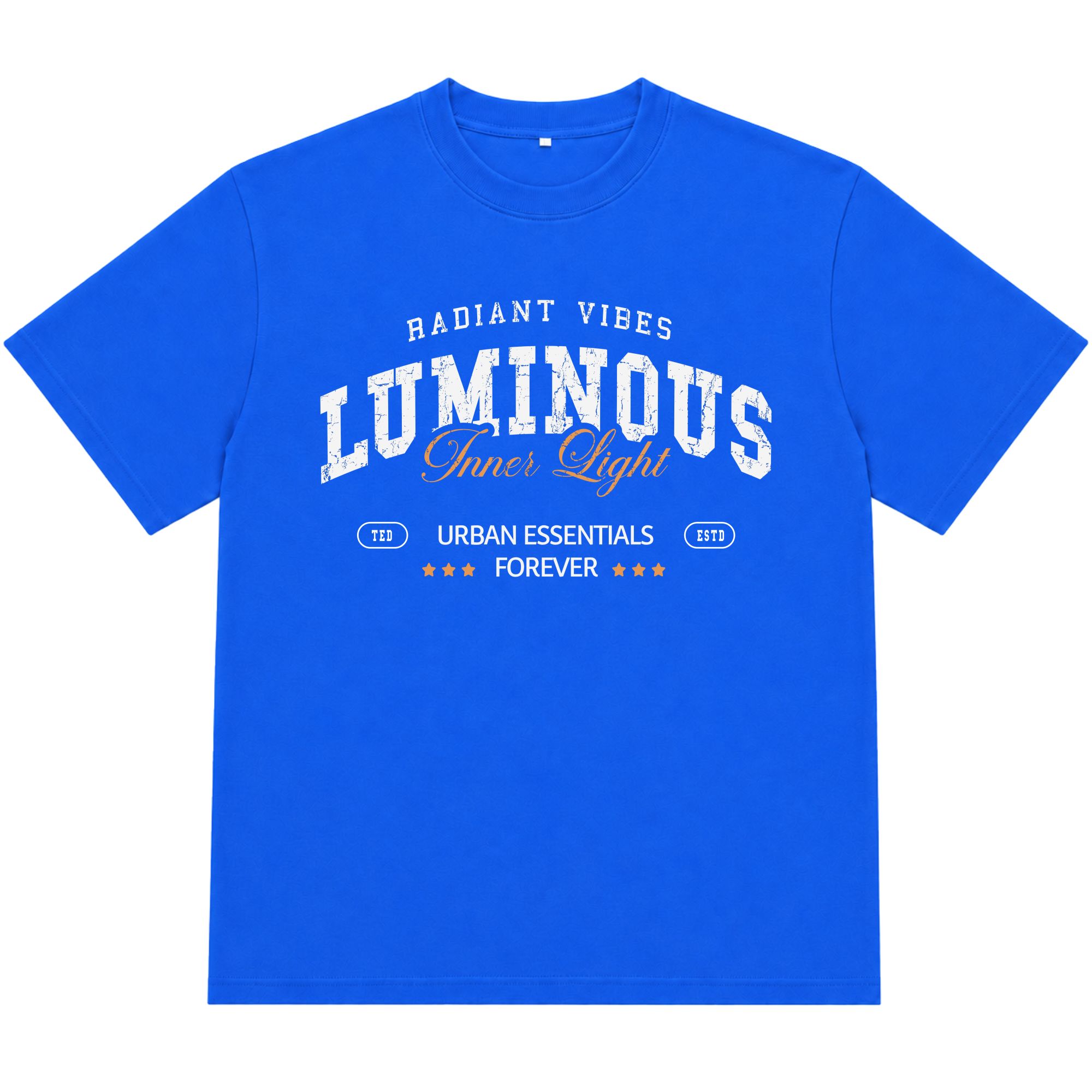 Áo thun oversize nam nữ in chữ Luminous form rộng cotton 250GSM đứng form