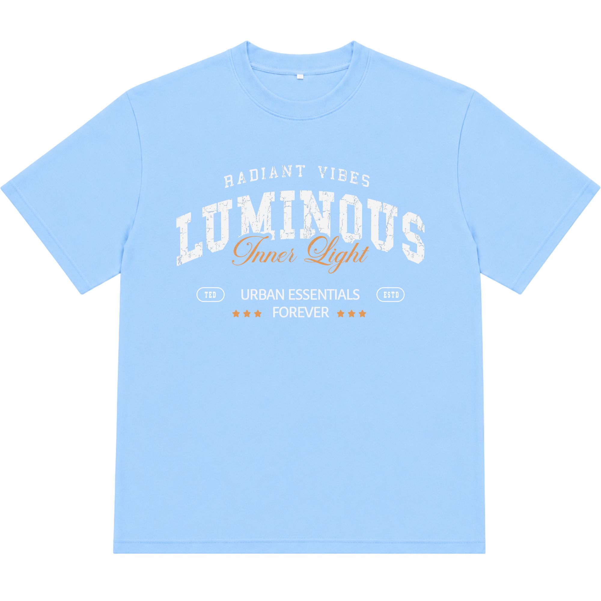 Áo thun oversize nam nữ in chữ Luminous form rộng cotton 250GSM đứng form