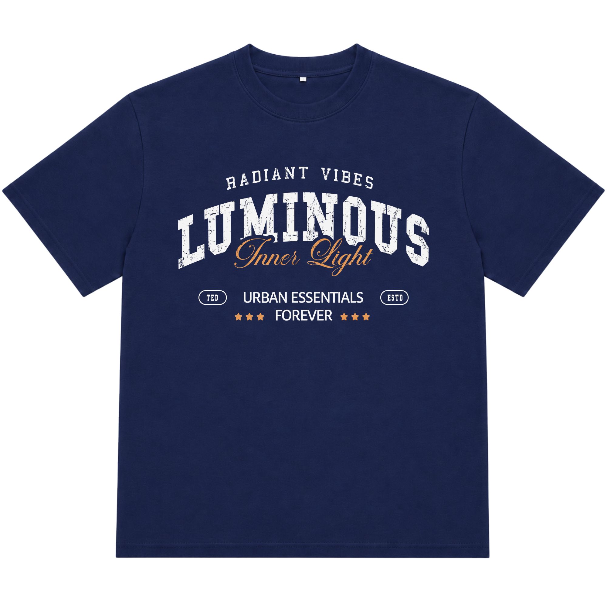 Áo thun oversize nam nữ in chữ Luminous form rộng cotton 250GSM đứng form