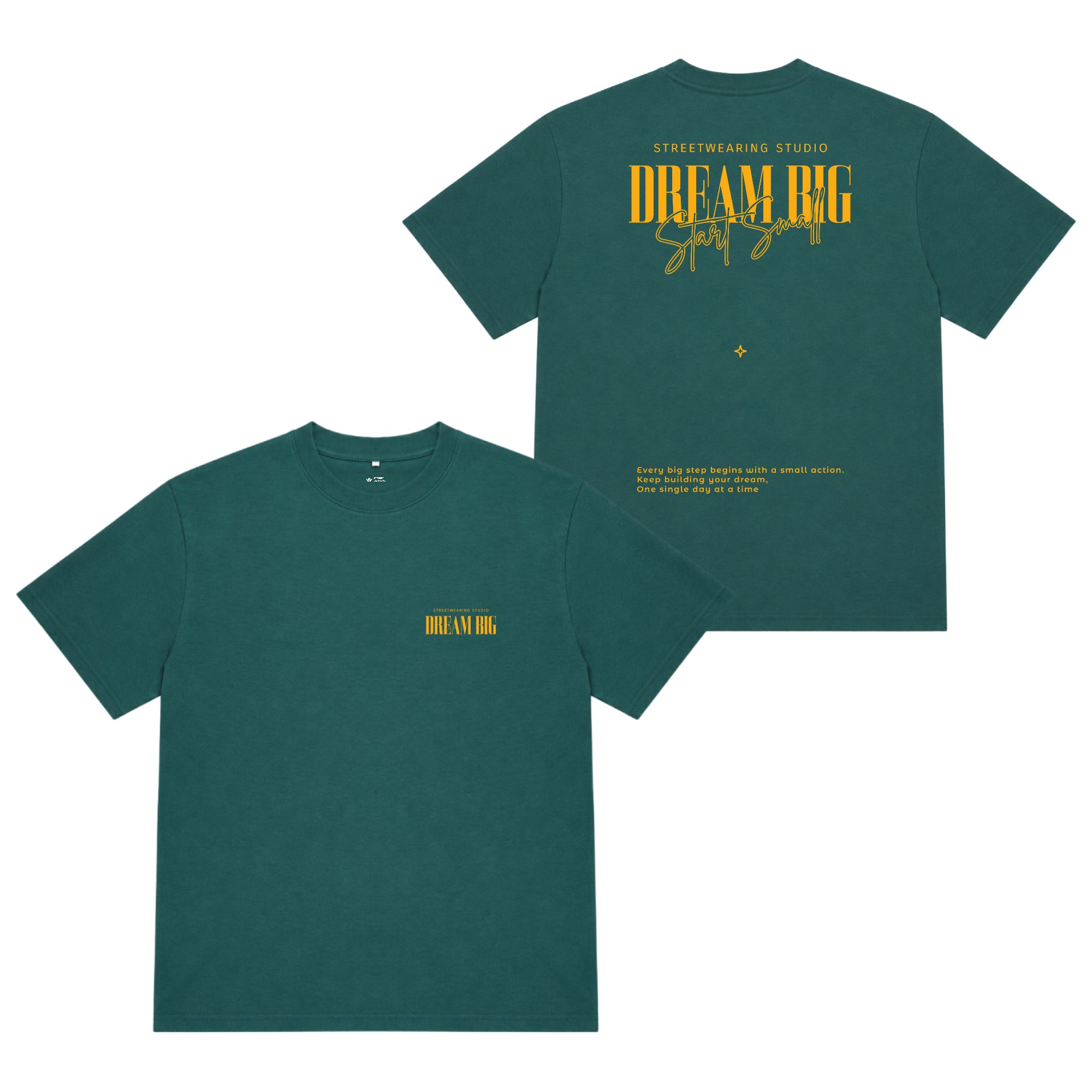 Áo thun oversize nam nữ in chữ Dream Big form rộng cotton 250GSM đứng form